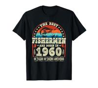 The Best Fishermen Born in 1960 Fishing Lovers 66th Birthday T-Shirt