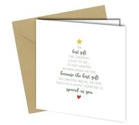 The Best Gift This Christmas Greeting Card - Heartfelt Christmas Tree Poem Card with Kraft Envelope | Romantic, Family & Friend Christmas Card | Blank Inside - cb022