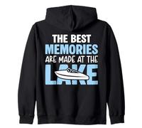 The Best Memories Are Made At The Lake Boat Lovers Camping Zip Hoodie