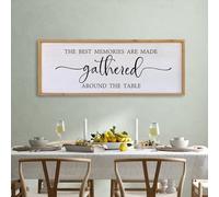 The Best Memories Are Made Gathered Around The Table Dining Room Sign 40”X15” Dining Room Wall Art (Wood)