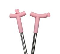 The Best Moon Anti Wrinkle Straw Pink Silicone Cover Tips and Heart Toppers for Stanley 40 oz & 30 oz Tumblers - Metal Straws Reusable Wrinkle Free Extra Long 2-Pack with Cleaning Brush