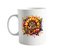 The Best Mum a Beautiful Sunflower Design Mug for Mum - 11oz Ceramic Coffee Mug, Ideal for Mother's Day, Birthdays, or Just Because - A Thoughtful and Heartwarming Present for Your Wonderful Mummy