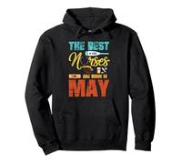 The Best Nurses Are Born In May Vintage Happy Nurse Week Pullover Hoodie