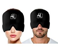 The Best Of AU Migraine Relief Cap 360, Miracle Headache Hat, Odorless Soothing Head Wrap, Hot and Cold Gel Ice Pack Eye Mask (Black)