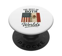 The Best Of Both Worlds Half American Half Mexican USA PopSockets Adhesive PopGrip