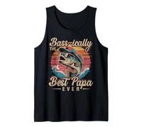The Best Papa Ever Bass Fishing Humor Father's Day Fisherman Tank Top