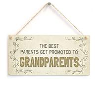 The Best Parents Get Promoted to Grandparents - Beautiful Home Accessory Gift Sign Baby Announcement Gift for Grandparents to Be