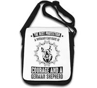The Best Protection A Woman Can Have is Courage and A German Shepherd Shoulder Bag White