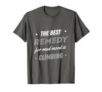 The Best Remedy for Mad Mood is Climbing Climbing Wall T-Shirt, Men, Asphalt Grey, Large