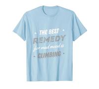 The Best Remedy for Mad Mood is Climbing Climbing Wall T-Shirt, Men, Baby Blue, X-Large