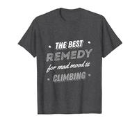 The Best Remedy for Mad Mood is Climbing Climbing Wall T-Shirt, Men, Dark Heather Grey, Large