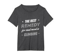 The Best Remedy for Mad Mood is Climbing Climbing Wall T-Shirt, Women's Plus, Dark Heather Grey, 2X