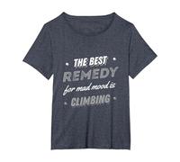 The Best Remedy for Mad Mood is Climbing Climbing Wall T-Shirt, Women's Plus, Heather Blue, 4X