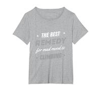 The Best Remedy for Mad Mood is Climbing Climbing Wall T-Shirt, Women's Plus, Heather Grey, 1X