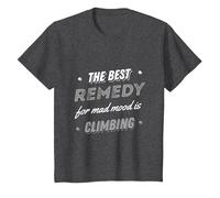 The Best Remedy for Mad Mood is Climbing Climbing Wall T-Shirt, Youth, Dark Heather Grey, Medium