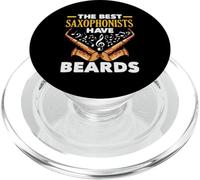 The Best Saxophonists Have Beards Funny Saxophone PopSockets PopGrip for MagSafe