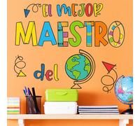 The Best Teacher Wall Sticker, Colorful Educational Vinyl Decal, Self-Adhesive Classroom Decor for Teachers, Kids Room, School, Motivational Wall Art