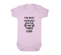 The Best Therapist Has Fur and Three Legs Legged Pet Baby Grow Vest, 3-6 Months, Pastel Pink