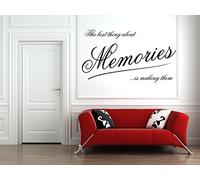 The Best Thing About Memories is Making Them Quote - Vinyl Wall Art Sticker. Mural, Decal. Home, Wall Decor (45cm Wide x 25cm high, Black)