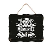 The Best Thing About Memories is Making Them Wooden Signs Wall Plaque Bible Scripture Wooden Wall Hangings Retro Wall Art Hanging Decoration for Women Office Bathroom Shelf Decor 8x10in