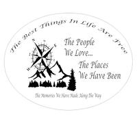 The Best Things in Life are Free Oval Bumper Sticker Caravan Campervan Motorhome Car Van Sticker Decal Printed On to White Vinyl So Just Peel and Stick (8 x 5)