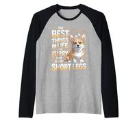 The Best Things in Life are Furry and Have Short Legs Corgi Raglan Baseball Tee