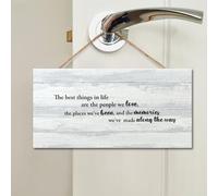 The Best Things in Life are The People We Love,The Places We've Been Wood Signs Rustic Wall Plaque Inspirational Quotes Wooden Plaque Wall Decor Farmhouse Rustic Wooden for Home 4x8 in