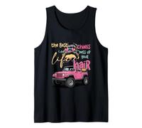 The Best Things in Life Mess Up Your Hair SXS UTV Messy Bun Tank Top