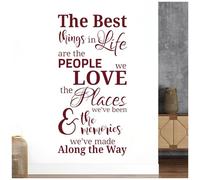The Best Things in Life - People, Places, Memories - Quote Decal Wall Sticker [Large] [Burgundy]