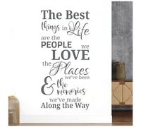 The Best Things in Life - People, Places, Memories - Quote Decal Wall Sticker [Large] [Dark Grey]
