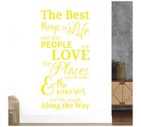 The Best Things in Life - People, Places, Memories - Quote Decal Wall Sticker [Large] [Lemon]