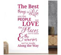 The Best Things in Life - People, Places, Memories - Quote Decal Wall Sticker [Large] [Magenta]