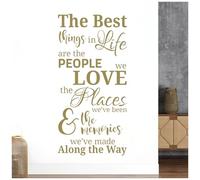 The Best Things in Life - People, Places, Memories - Quote Decal Wall Sticker [Medium] [Gold]