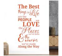 The Best Things in Life - People, Places, Memories - Quote Decal Wall Sticker [Medium] [Orange]