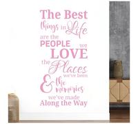 The Best Things in Life - People, Places, Memories - Quote Decal Wall Sticker [Medium] [Pink]