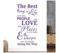 The Best Things in Life - People, Places, Memories - Quote Decal Wall Sticker [Medium] [Purple]