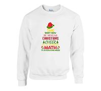 The Best Way To Spread Christmas Jumper, Teaching Math Santa Hat Funny Xmas Gift Sweatshirt Unisex Kids Adults Top (White, 12 Years)