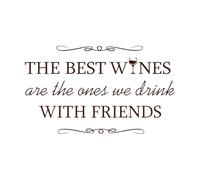 The Best Wines Wall Decal Drinks Quote Home Decor Decals Wall Quotes Wine with Friends Bar-S-25x42cm-Coffee