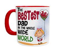 "The Bestest Dad in The World" Mug - with Girl - Welsh Mugs