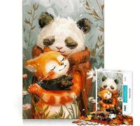 The Bestfriend Panda Cat Puzzles for Adults 1000 Pieces Brain Challenge Toy Calm Mind Clear Cut Art Collection Piece (50x75cm)