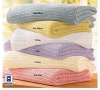 The Bettersleep Company 100% Cotton Cellular Blanket Bed Throw Soft Pink - King Size