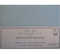 The Bettersleep Company 200tc Percale Cotton Blend Fitted Sheet 3'0"x6'6" (90cmx198cm) For Electric Bed and Extra Long Mattress-Blue
