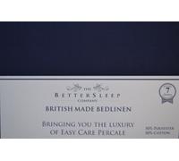 The Bettersleep Company 200tc Percale Cotton Blend Fitted Sheet 3'0"x6'6" (90cmx198cm) For Electric Bed and Extra Long Mattress-Navy Blue