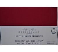 The Bettersleep Company Extra Long Fitted Sheet 3'0"x6'6" Electric Adjustable Bed 200tc Cotton Blend Percale Fully Elasticated (Burgundy)