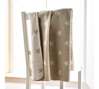 The Bettersleep Company Luxury Cotton Baby Child Pram Cot Blanket Throw 75 cm x 100 cm Various Designs (Little Star Beige)