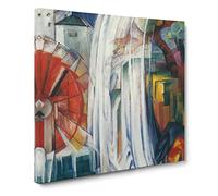The Bewitched Mill by Franz Marc Classic Painting Canvas Wall Art Print Ready to Hang, Framed Picture for Living Room Bedroom Home Office Décor, 14x14 Inch (35x35 cm)