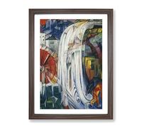 The Bewitched Mill By Franz Marc Classic Painting Framed Print | A4 Walnut Framed Wall Art | Ready to Hang | Classic Historical Picture | Living Room Bedroom Lounge Office