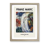 The Bewitched Mill By Franz Marc Exhibition Museum Painting Framed Print | A2 Oak Framed Wall Art | Ready to Hang | Modern Historical Picture | Living Room Bedroom Lounge Office