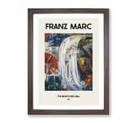 The Bewitched Mill By Franz Marc Exhibition Museum Painting Framed Print | A3 Walnut Framed Wall Art | Ready to Hang | Modern Historical Picture | Living Room Bedroom Lounge Office
