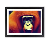 The Bewitching Orangutan Framed Print | A4 Black Framed Wall Art | Ready to Hang | Modern Animal Picture | Living Room Bedroom Lounge Office
